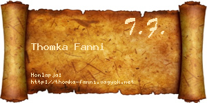 Thomka Fanni névjegykártya