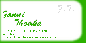 fanni thomka business card